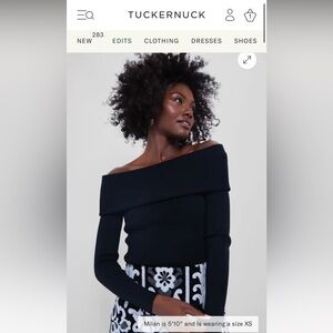 Tuckernuck Black Off-the-Shoulder Sweater